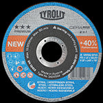 Austromex 4250 Disco de corte Tyrolit Cerabond superdelgado de 115 x 1.0 mm, 2 en 1