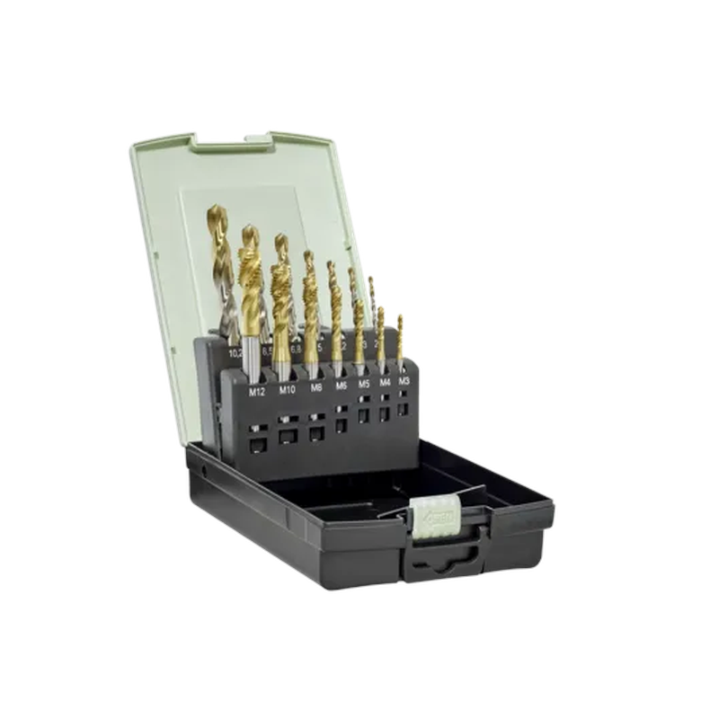 TC115-SET2-M3-M12-WY80AA Juego Machuelo 14 Piezas HSS-E Marca Walter