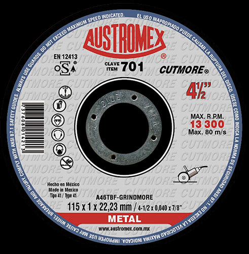 Austromex 701 Disco para corte de metal