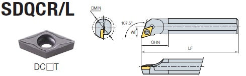 Porta Herramienta A08K-SDQCR2 KORLOY